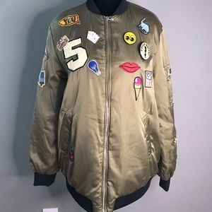 NWOT Zara Bomber Jacket Army Buttons